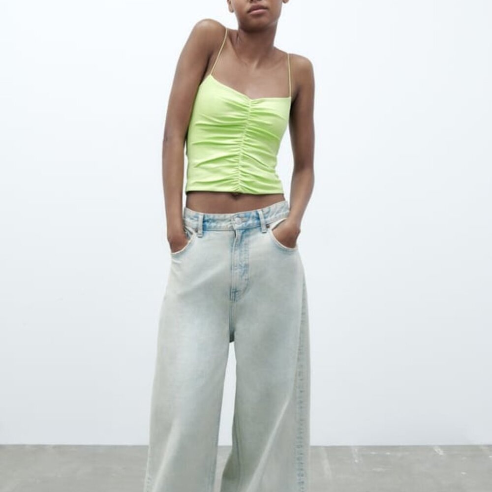 ZARA RUCHED ELASTICIZED TOP